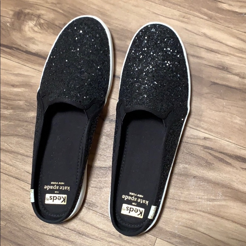 Keds for Kate Spade Brand Black Glitter Mule